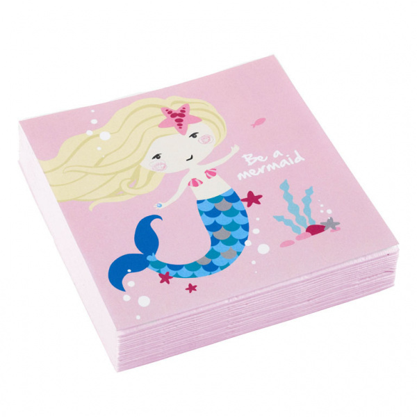 Servetten Be A Mermaid Roze 25cm x 25cm (20ST)