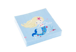 Servetten Be A Mermaid Blauw 33cm x 33cm (20ST)