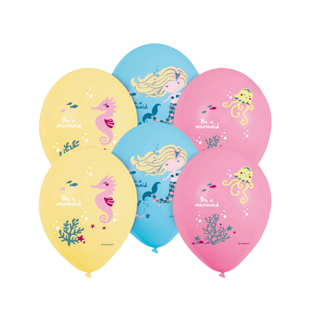 Ballonnen Be A Mermaid 27cm (6ST)