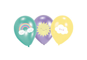 Ballonnen Rainbow & Clouds 27CM (6ST)
