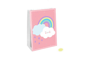 Papieren Uitdeelzakjes Rainbow & Clouds (4ST)