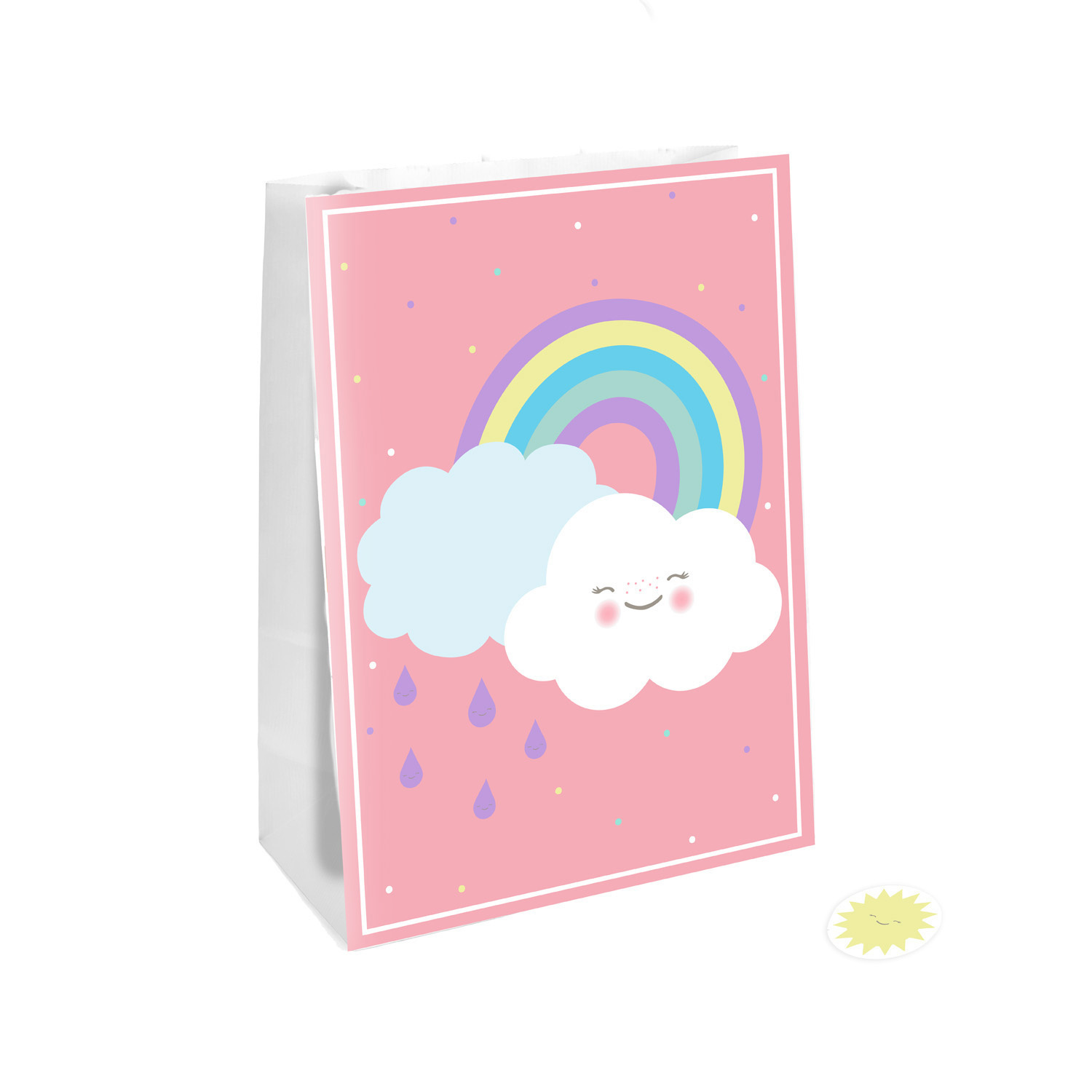 Papieren Uitdeelzakjes Rainbow & Clouds (4ST)