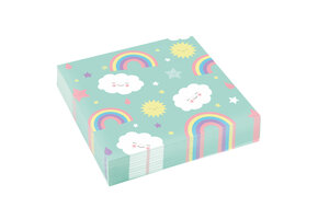Servetten Rainbow & Clouds 33cmx 33cm (20ST)