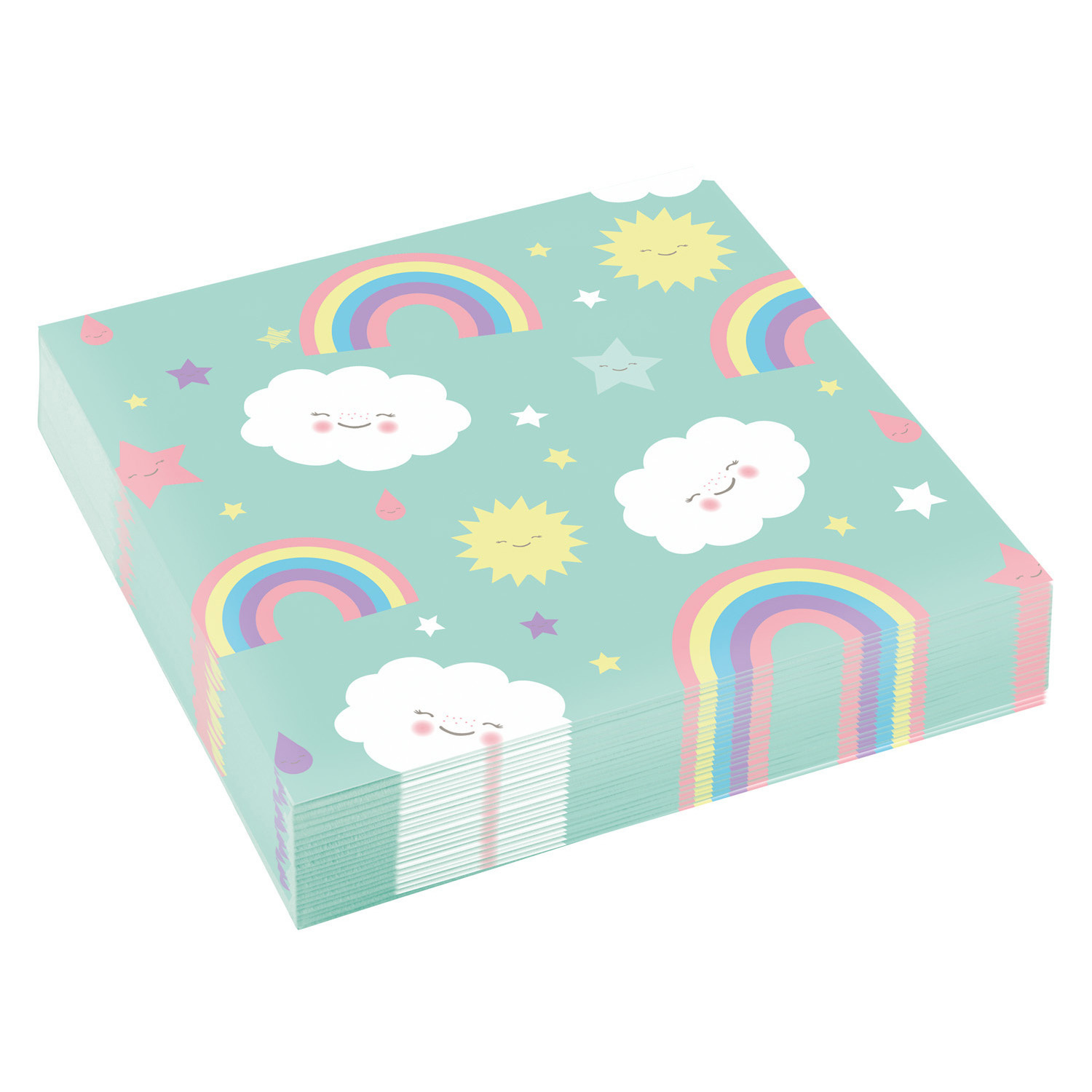 Servetten Rainbow & Clouds 33cmx 33cm (20ST)