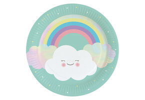 Borden Rainbow & Clouds 23CM (8ST)