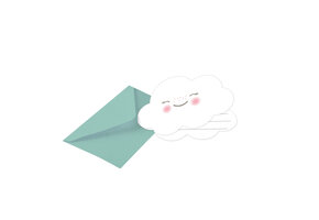 Uitnodigingen Rainbow & Clouds met Envelop (8ST)