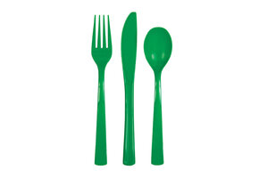 Plastic Bestek Donkergroen (18ST)