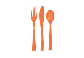 Plastic Bestek Oranje (18ST)