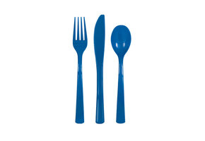 Plastic Bestek Donkerblauw (18ST)