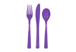 Plastic Bestek Paars (18ST)
