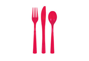 Plastic Bestek Rood (18ST)