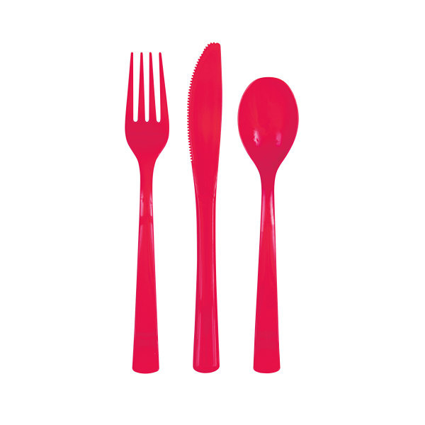 Plastic Bestek Rood (18ST)