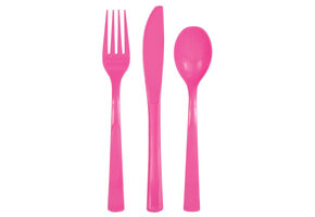 Plastic Bestek Magenta (18ST)