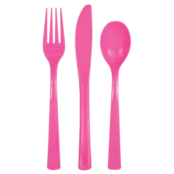 Plastic Bestek Magenta (18ST)