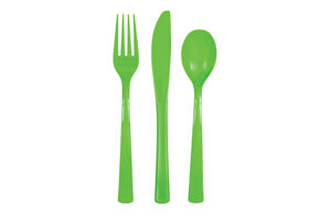 Plastic Bestek Lichtgroen (18ST)