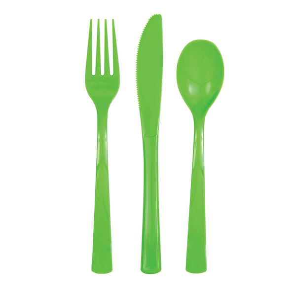 Plastic Bestek Lichtgroen (18ST)