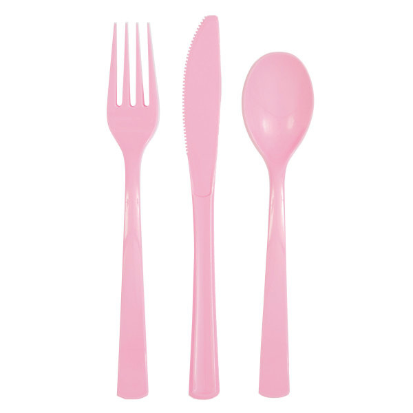 Plastic Bestek Baby Roze (18ST)