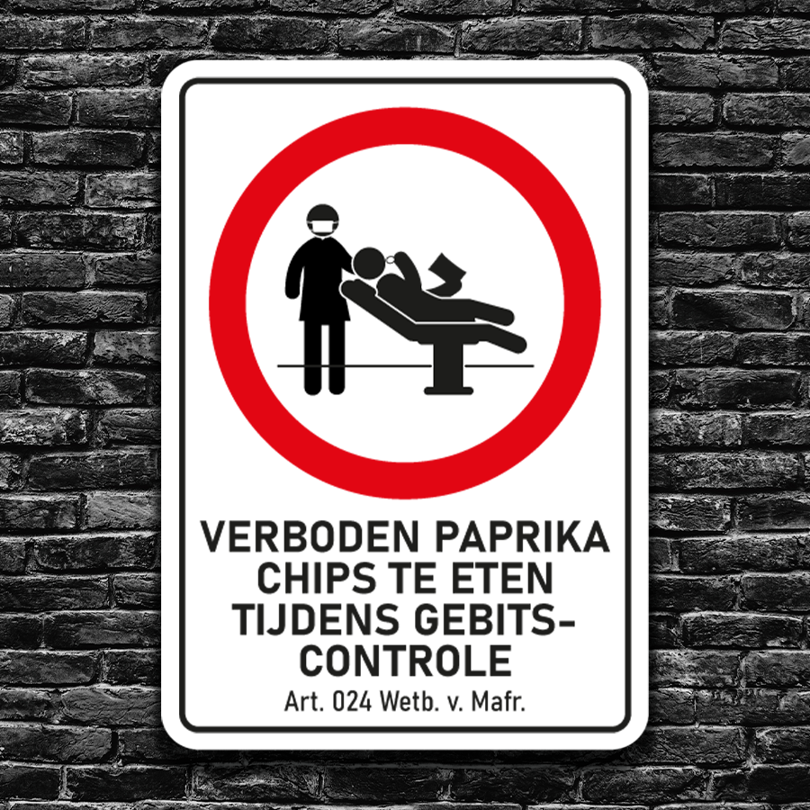 VERBODEN PAPRIKA CHIPS TE ETEN TIJDENS GEBITSCONTROLE Online Marktkoopman