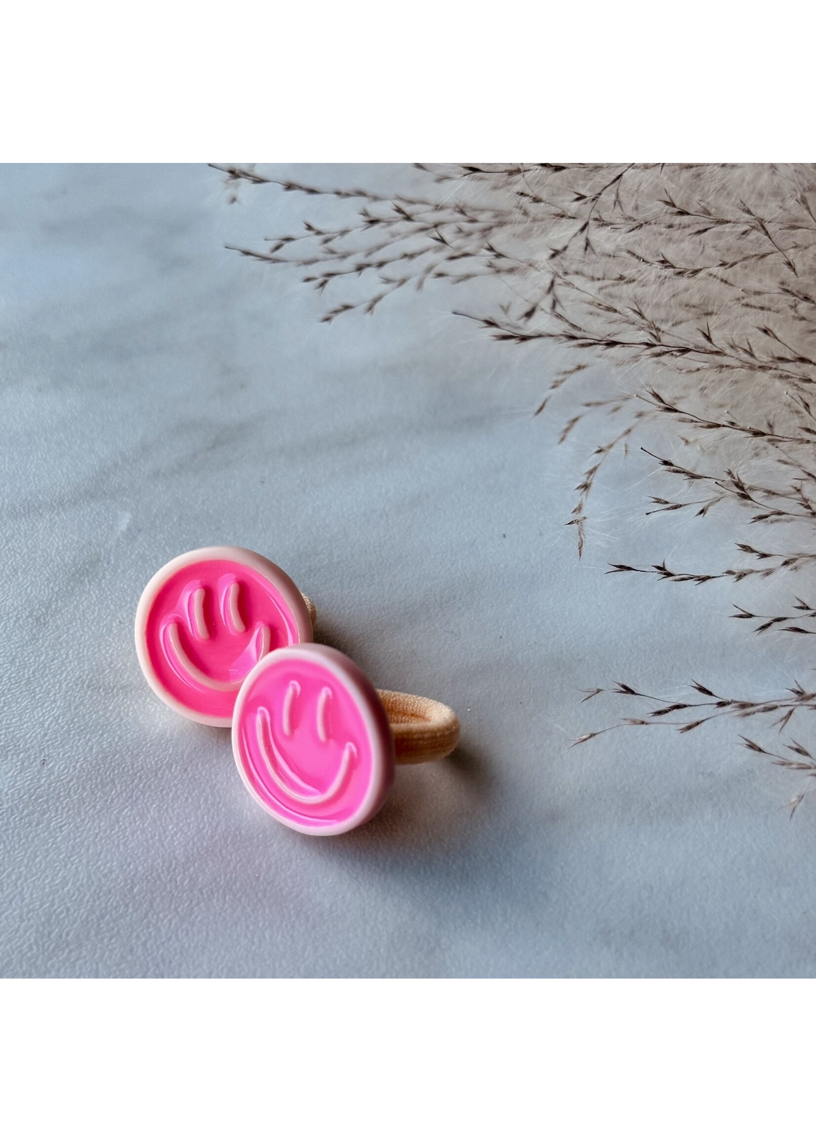 Smiley elastiekjes - roze
