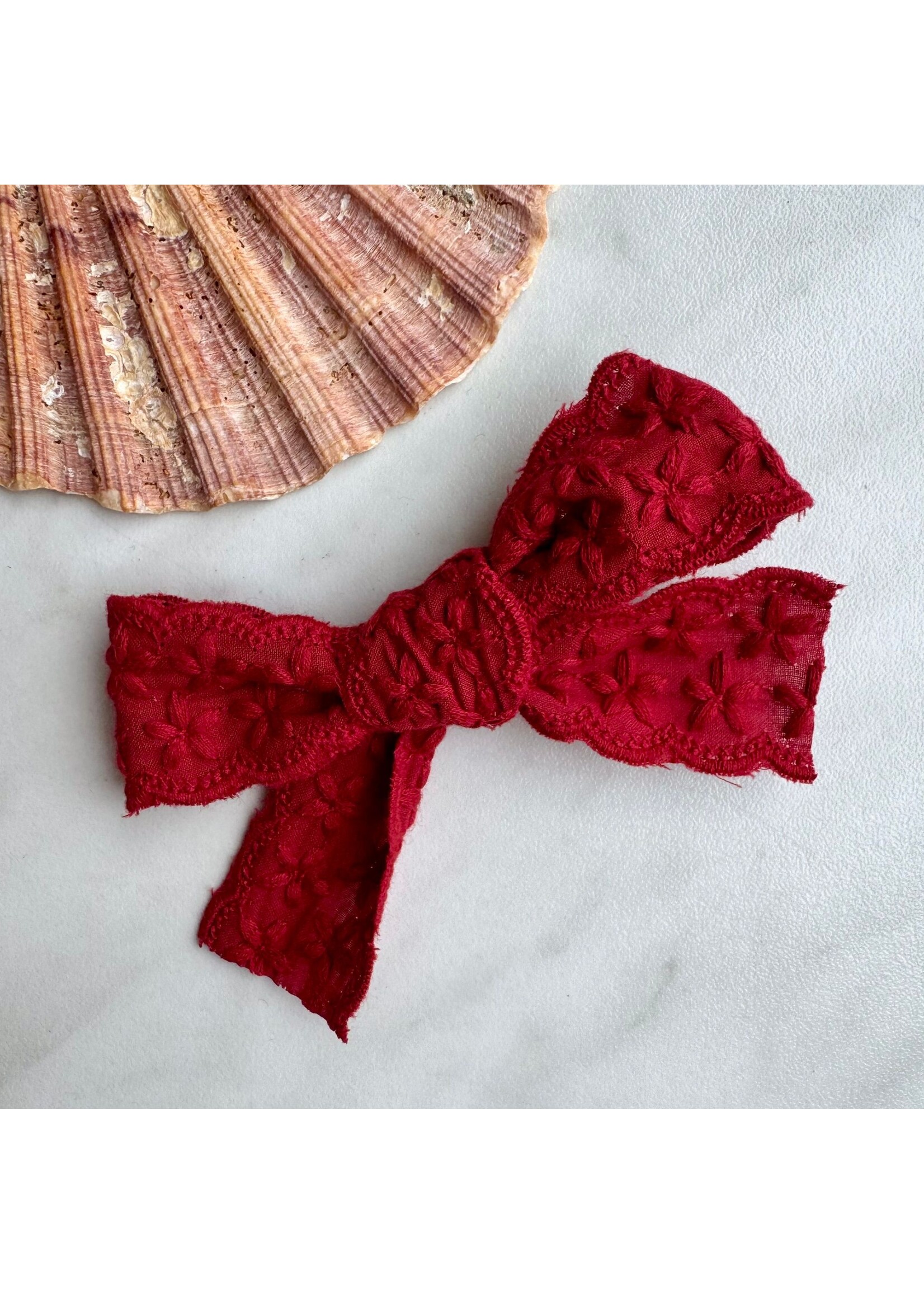 Kanten rode strik -  'Rhodé'