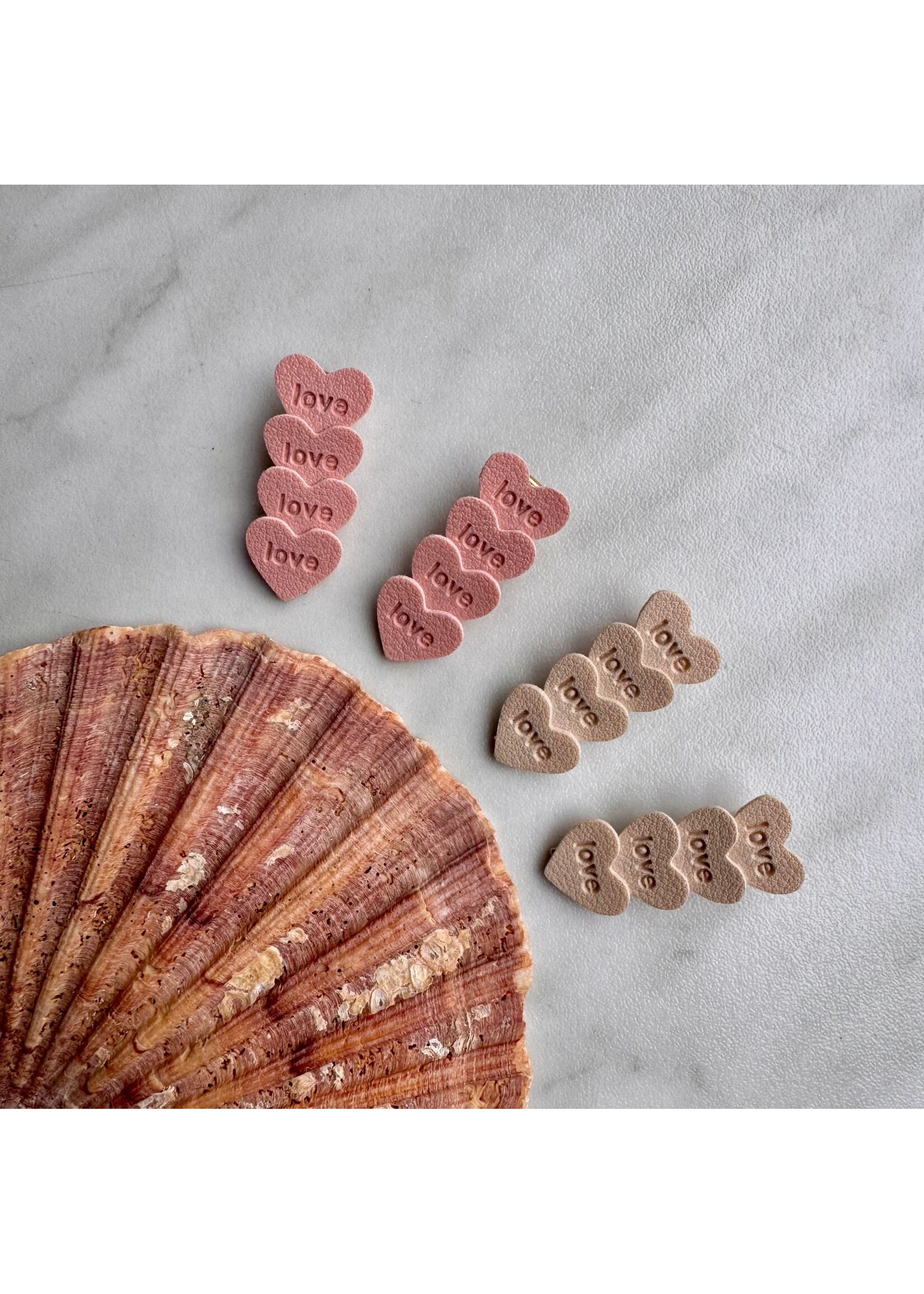 Hartjessnoepjesclips roze - 2 stuks