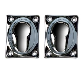 De Oude Deurklink Cilinderrozet rechthoekig in glanzend nikkel