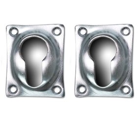 De Oude Deurklink Cilinderrozet rechthoekig in mat geborsteld nikkel