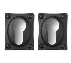 De Oude Deurklink Cilinderrozet rechthoekig in mat zwart De Oude Deurklink Cilinderrozet rechthoekig in mat zwart