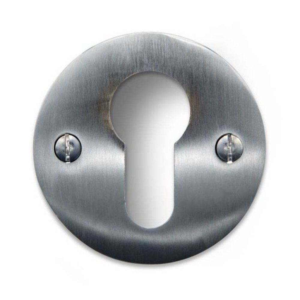 De Oude Deurklink Cilinderrozet rond geborsteld mat nikkel De Oude Deurklink Cilinderrozet rond geborsteld mat nikkel