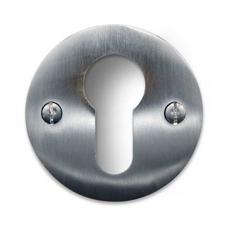 De Oude Deurklink Cilinderrozet rond geborsteld mat nikkel De Oude Deurklink Cilinderrozet rond geborsteld mat nikkel