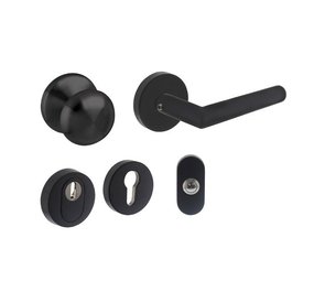 Intersteel Basis voordeurset veiligheidsbeslag skg3 rond rvs zwart met kerntrekbeveiliging Intersteel Basis voordeurset veiligheidsbeslag skg3 rond rvs zwart met kerntrekbeveiliging