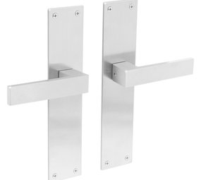Intersteel Deurklink Amsterdam met schild 250x55x2mm blind geborsteld rvs Intersteel Deurklink Amsterdam met schild 250x55x2mm blind geborsteld rvs