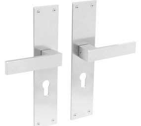 Intersteel Deurklink Amsterdam met schild 250x55x2mm profielcilindergat 55mm rvs geborsteld Intersteel Deurklink Amsterdam met schild 250x55x2mm profielcilindergat 55mm rvs geborsteld
