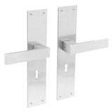 Intersteel Deurklink Amsterdam met schild 250x55x2mm sleutelgat 56mm geborsteld rvs Intersteel Deurklink Amsterdam met schild 250x55x2mm sleutelgat 56mm geborsteld rvs