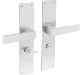 Intersteel Deurklink Amsterdam met schild wc63/8 rvs geborsteld Intersteel Deurklink Amsterdam met schild wc63/8 rvs geborsteld