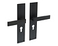 Deurklink Amsterdam schild zwart profielcilindergat 55mm