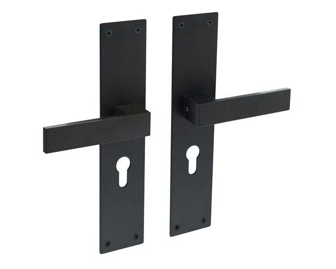 Intersteel Deurklink Amsterdam schild zwart profielcilindergat 55mm