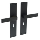 Intersteel Deurklink Amsterdam schild zwart sleutelgat 56mm Intersteel Deurklink Amsterdam schild zwart sleutelgat 56mm