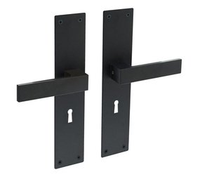 Intersteel Deurklink Amsterdam schild zwart sleutelgat 56mm Intersteel Deurklink Amsterdam schild zwart sleutelgat 56mm