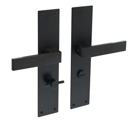Intersteel Deurklink Amsterdam schild zwart wc63/8 Intersteel Deurklink Amsterdam schild zwart wc63/8