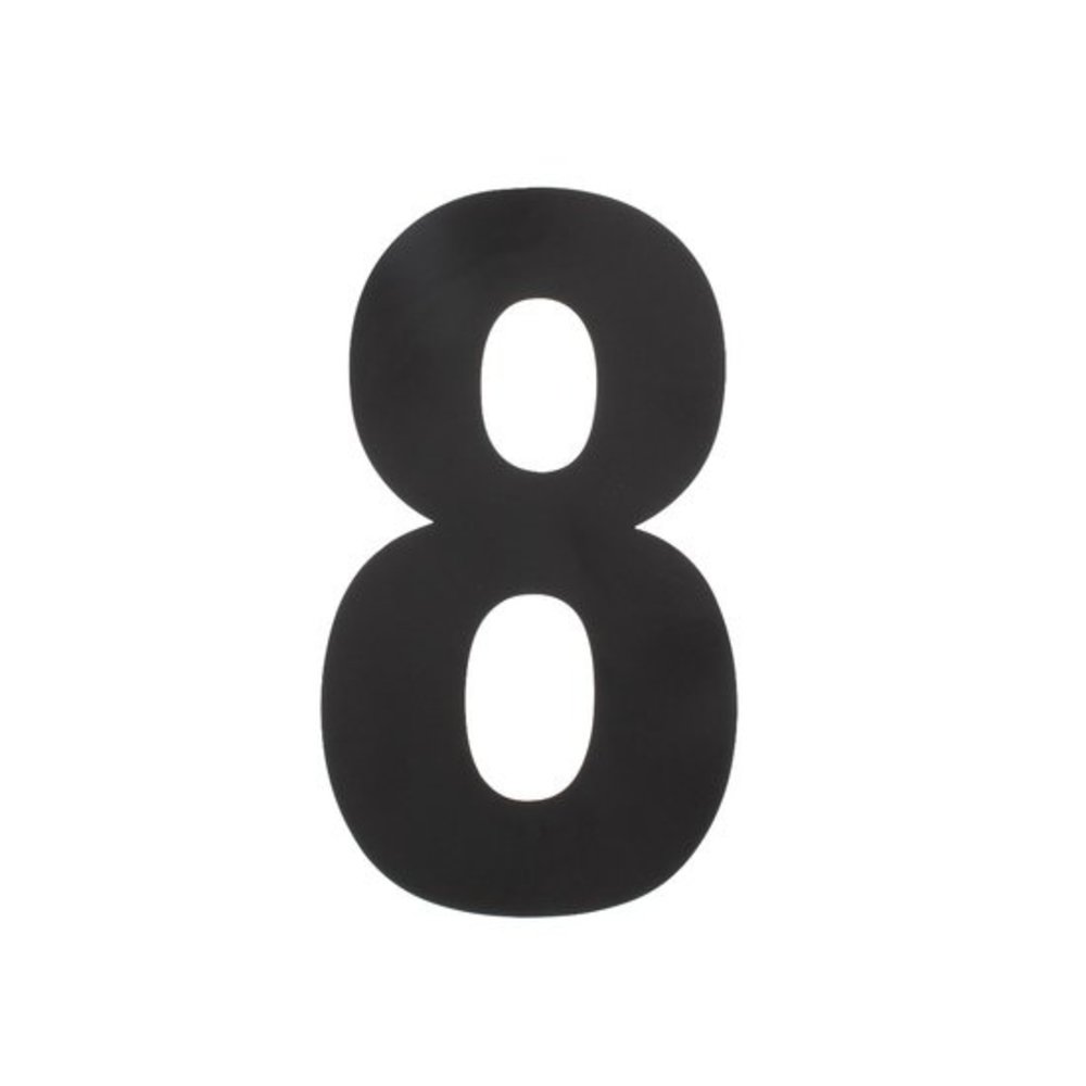 Intersteel Huisnummer 8 xl hoogte 30 cm rvs/mat zwart Intersteel Huisnummer 8 xl hoogte 30 cm rvs/mat zwart