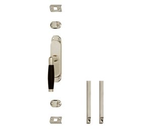 Intersteel Klink-espagnolet links ton 222 met stangenset 2x 1250 mm mat nikkel/ebbenhout