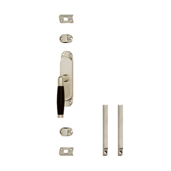 Intersteel Klink-espagnolet links ton 222 met stangenset 2x 1250 mm mat nikkel/ebbenhout