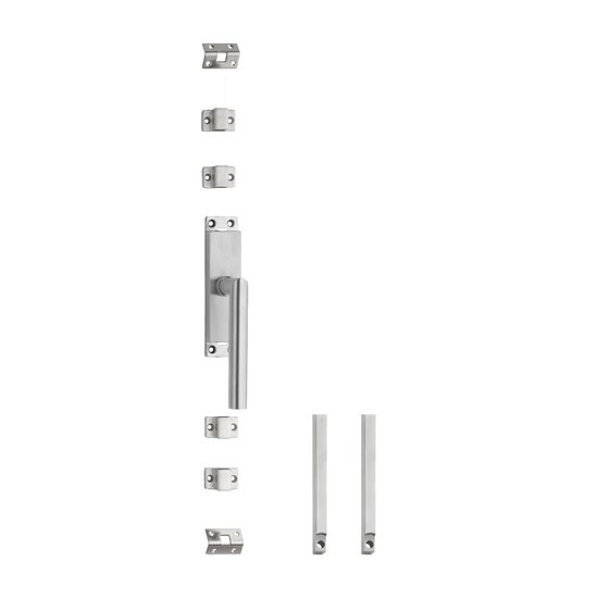 Intersteel Klink-espagnolet rechts hoek 90° met stangenset 2x 1245 mm geborsteld rvs