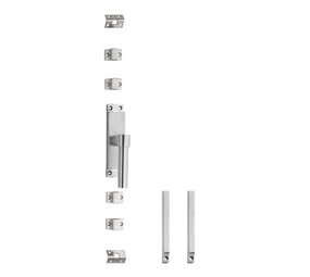Intersteel Klink-espagnolet rechts l-recht met stangenset 2x 1245 mm geborsteld rvs Intersteel Klink-espagnolet rechts l-recht met stangenset 2x 1245 mm geborsteld rvs
