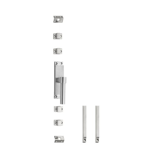 Intersteel Klink-espagnolet rechts l-recht met stangenset 2x 1245 mm geborsteld rvs