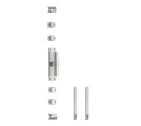 Intersteel Klink-espagnolet rechts t-recht met stangenset 2x 1245 mm geborsteld rvs Intersteel Klink-espagnolet rechts t-recht met stangenset 2x 1245 mm geborsteld rvs