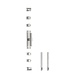 Intersteel Klink-espagnolet rechts t-recht met stangenset 2x 1245 mm geborsteld rvs Intersteel Klink-espagnolet rechts t-recht met stangenset 2x 1245 mm geborsteld rvs