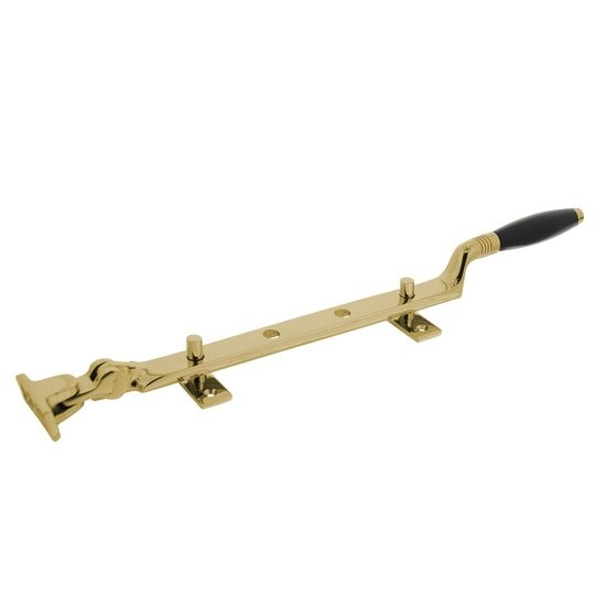 Intersteel Raamuitzetter ton met stelpennen messing gelakt / ebbenhout