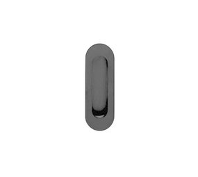 Intersteel Schuifdeurkom mat zwart ovaal 120x40mm blind Intersteel Schuifdeurkom mat zwart ovaal 120x40mm blind